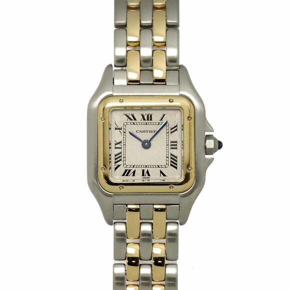 Cartier Panthere SM 2-Row Two-Tone Women's Watch W25029B6 Ivory Yellow Gold Q... - Picture 1 of 7